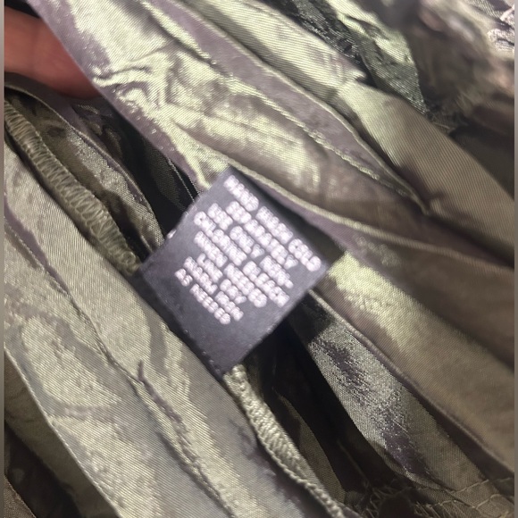 NWT PIANO GREEN FLORAL TOP BLOUSE WRINKLED TAFFETA FAIRY GOTH RENAISSANCE SIZE M - Picture 8 of 14